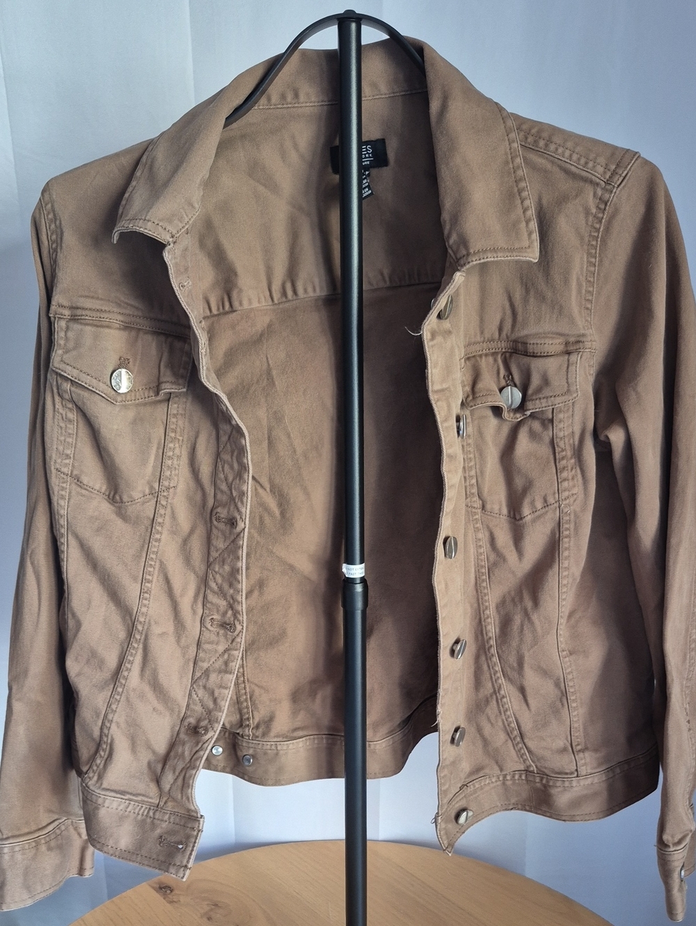 Jones New York Tan Brown Denim Jacket with Snap Buttons